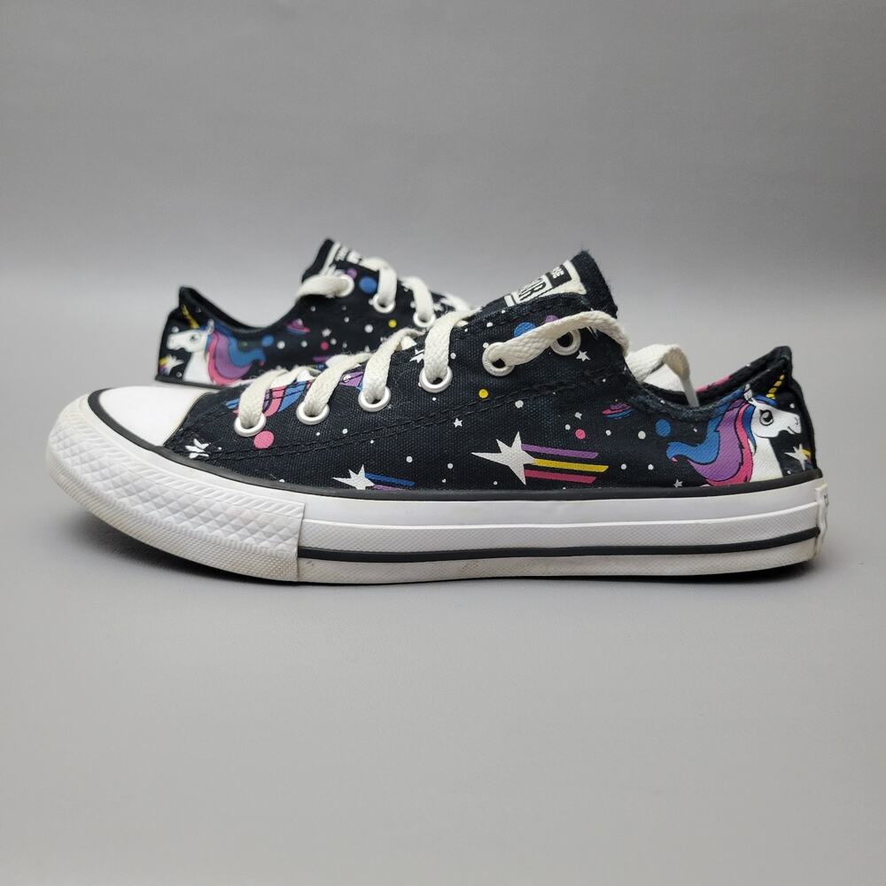 Converse All Star Chuck Taylor Rainbow Unicorn Black Galaxy Low Shoes Size 4.5 - Picture 2 of 13